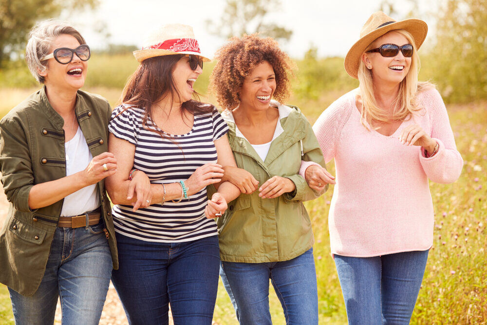 Group of middle-aged women outside in nature